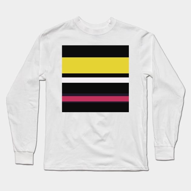 A captivating union of Very Light Pink, Dark, Smoky Black, Dingy Dungeon and Sandstorm stripes. Long Sleeve T-Shirt by Sociable Stripes